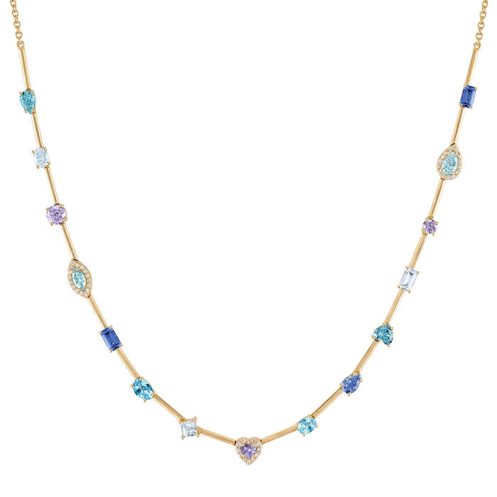 Rock Candy Necklace - Blue - 16"