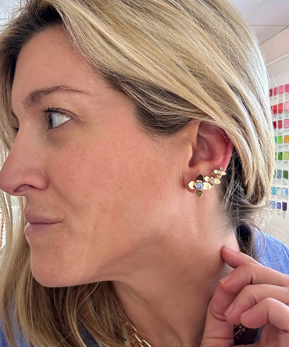 Fleur Vinea Earrings with Multi Pastel Stones