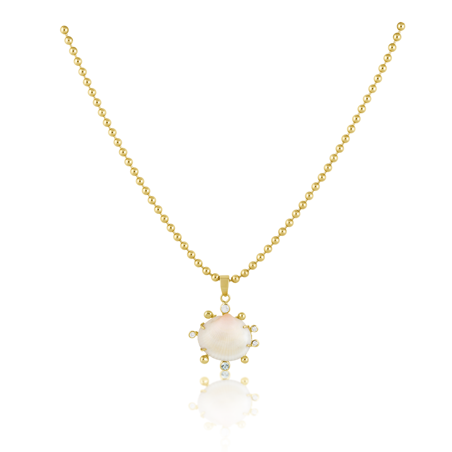 White Shell Halo Pendant