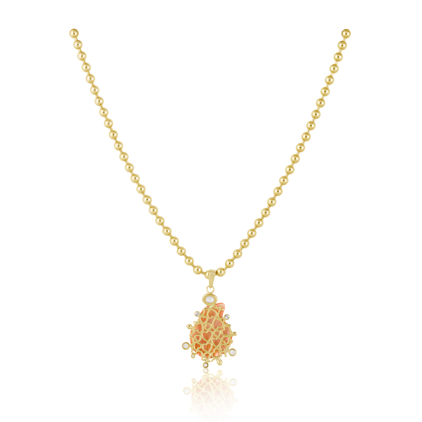 Pink Lions Paw Shell Halo Pendant