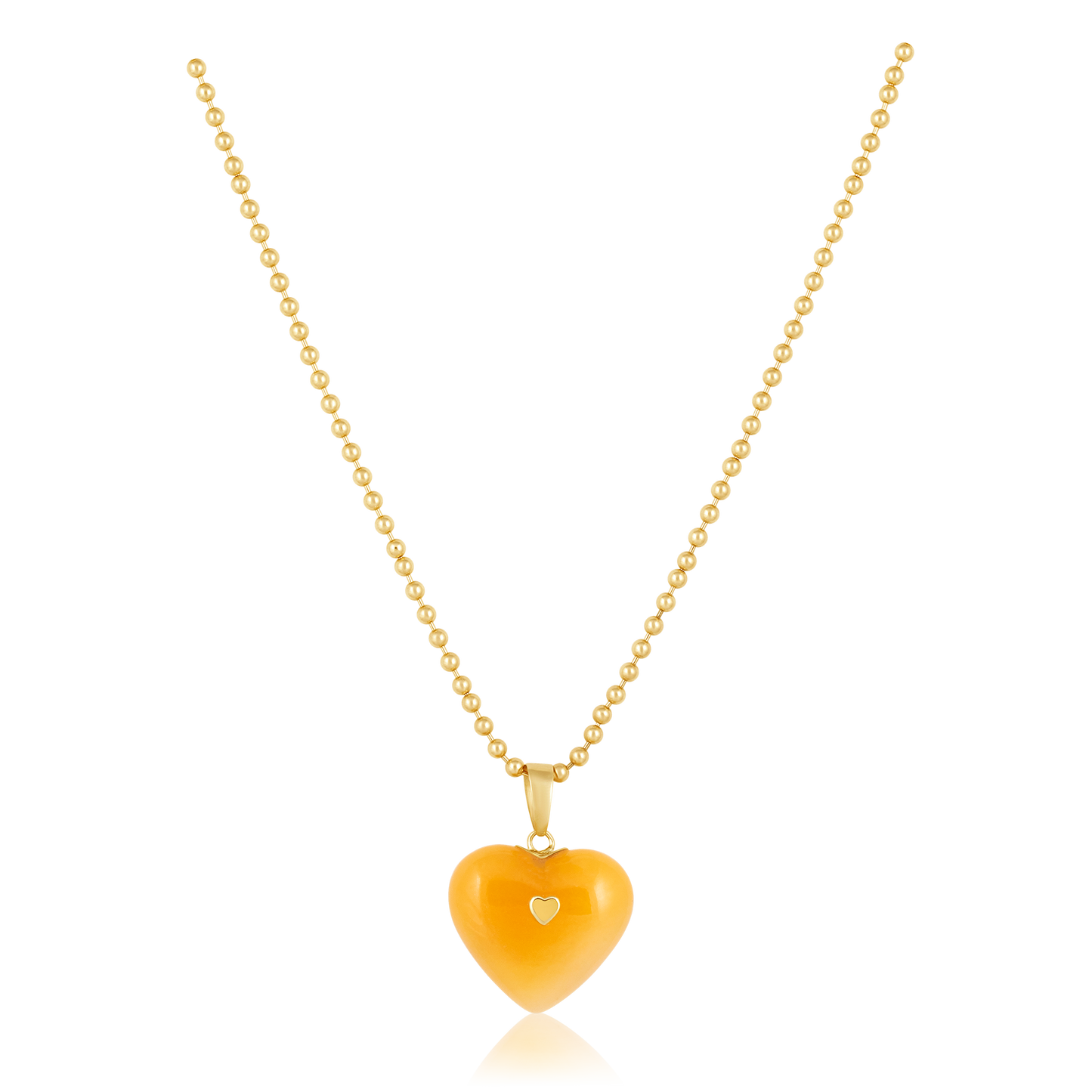 Yellow Onyx Studded Heart Pendant