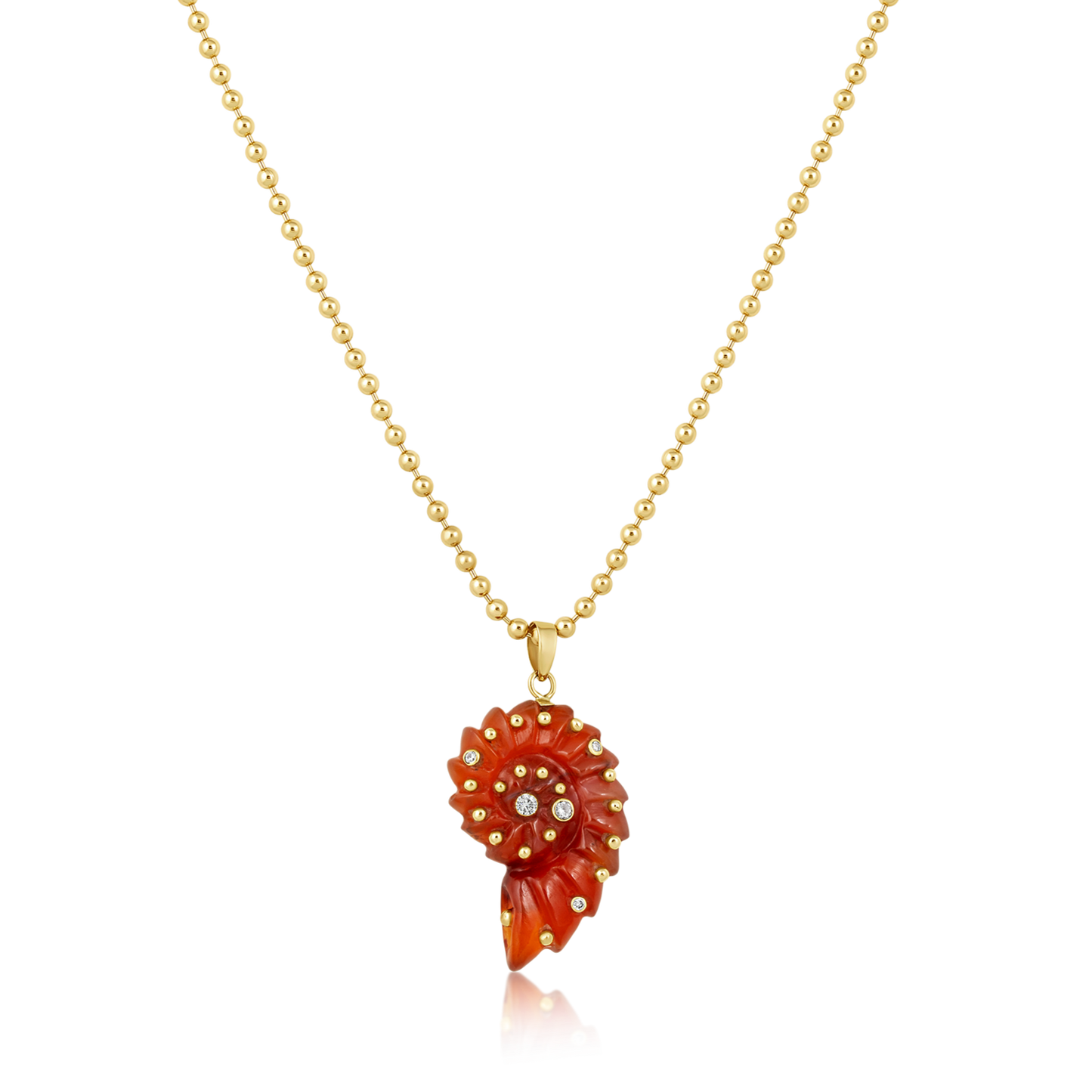 Carnelian Agate Ammonite Pendant