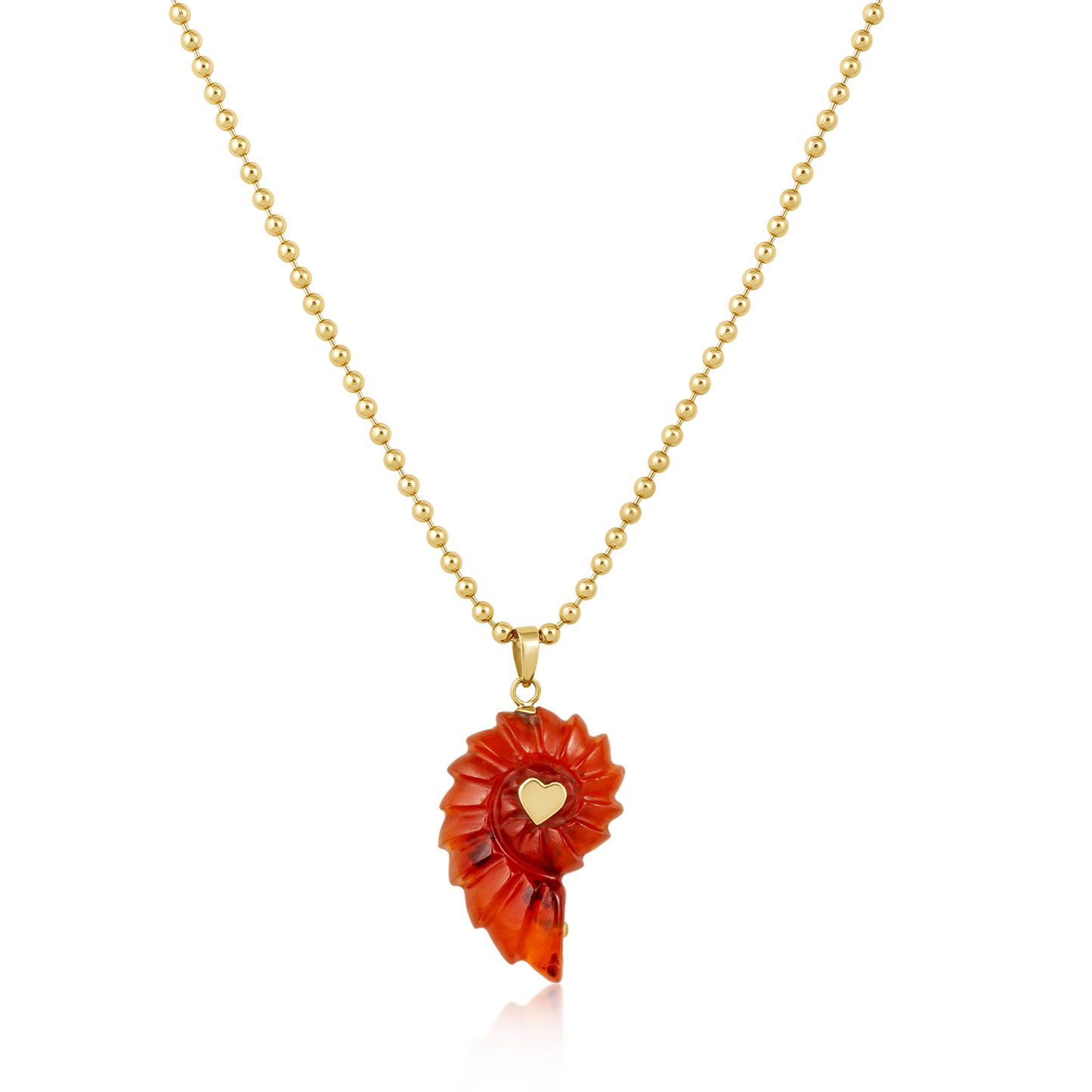 Carnelian Agate Ammonite Pendant