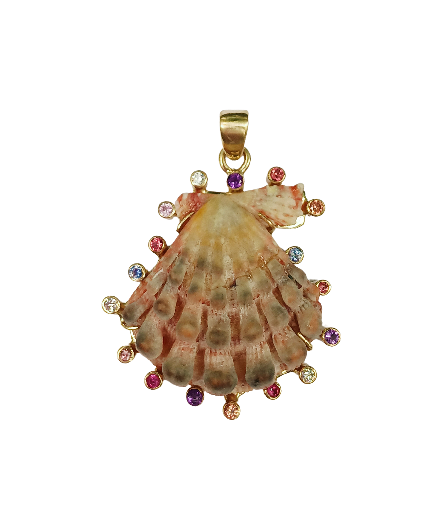 Pink/Purple Halo Shell Pendant