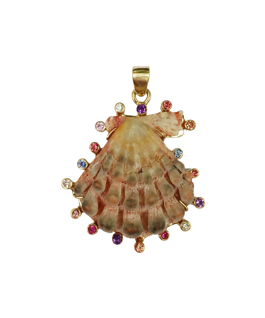Pink/Purple Halo Shell Pendant