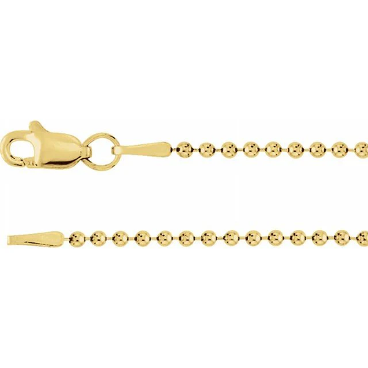 14k Gold Bead Chain (1.5mm)