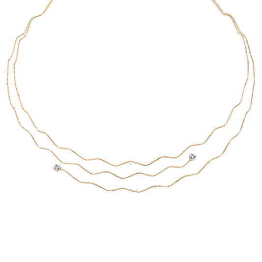 Wave Necklace with Diamond