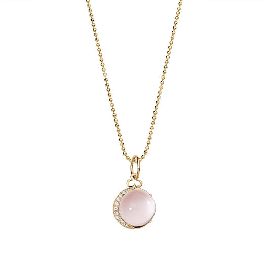 Moon Charm - Rose Quartz