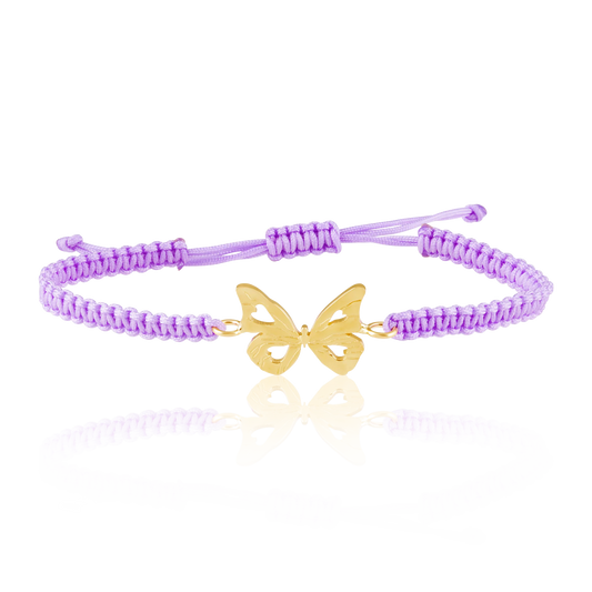 Penny’s Butterfly Friendship Bracelet with Purple Cord