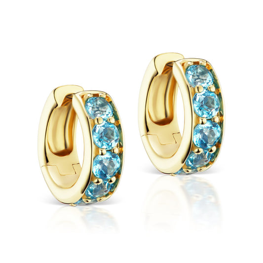 Cirque Chubby Hoops with Blue Topaz