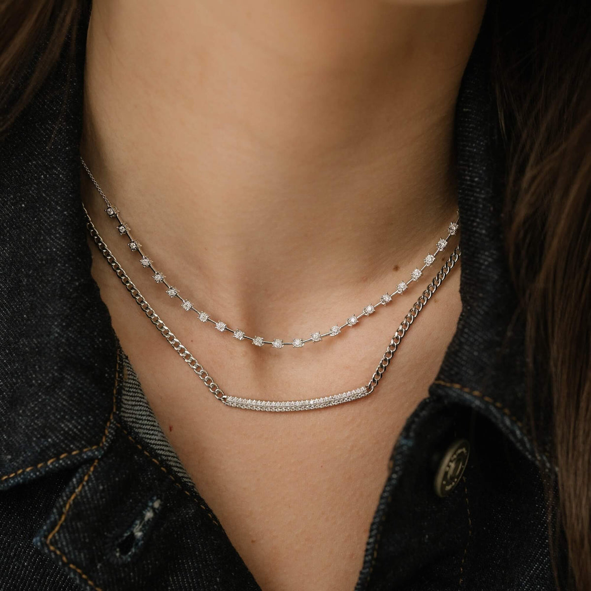 Sylvie Rose Cuban Chain Long Bar Necklace