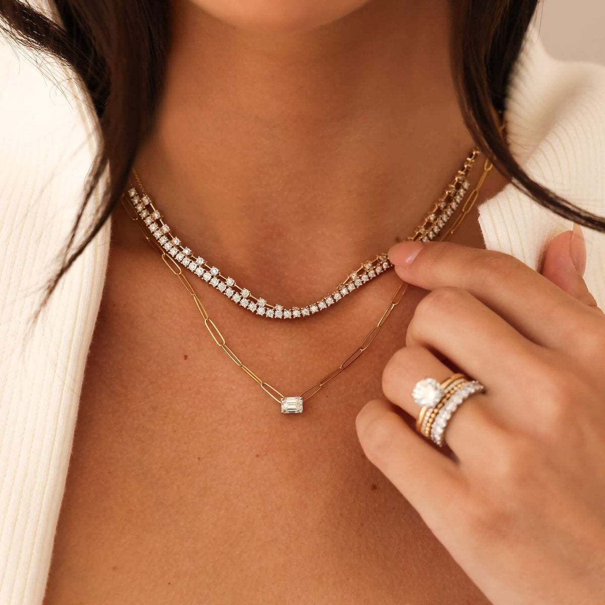 Ava Bea Tennis Necklace - 14k Yellow Gold
