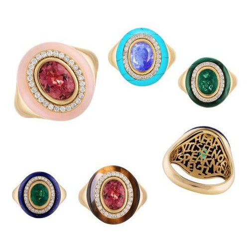 Wisdom Stone Ring - Malachite + Emerald