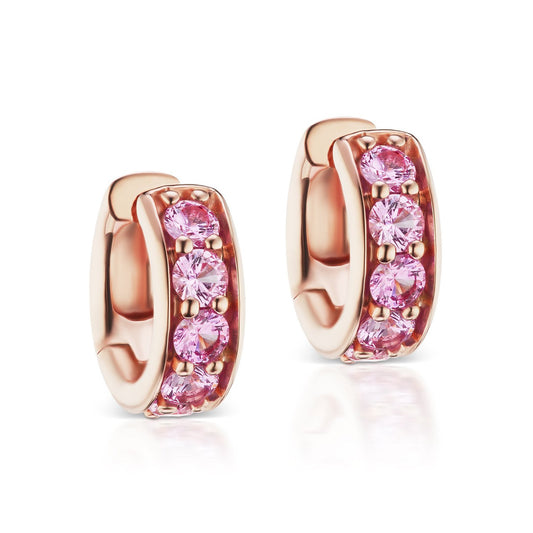 Cirque Extra Chubby Hoops with Pink Tourmalines