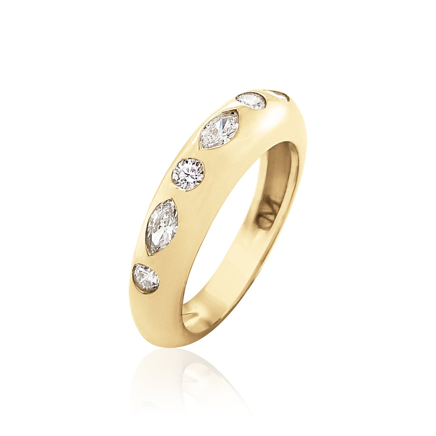 Skinny Nomad Ring - Round & Marquise Diamonds