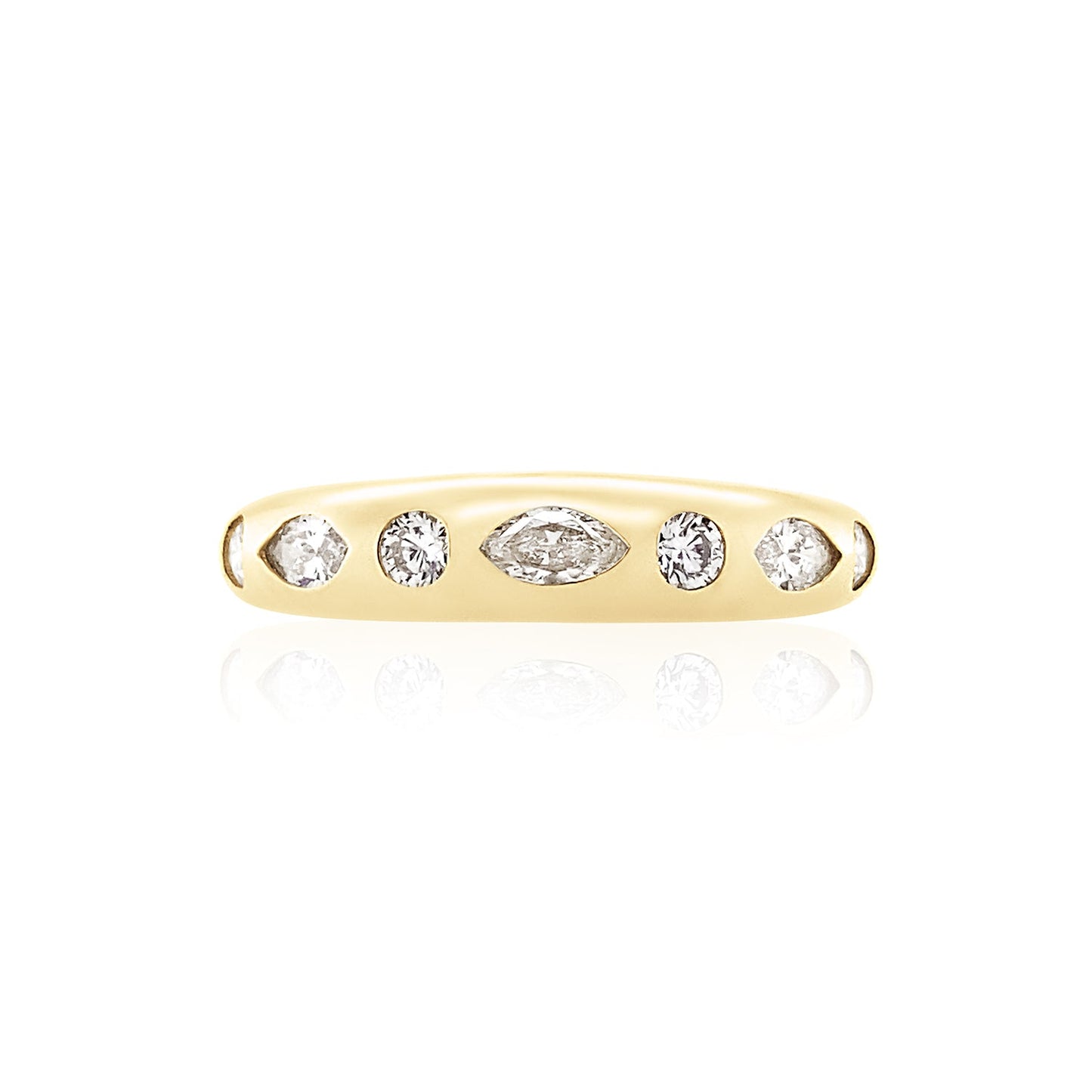 Skinny Nomad Ring - Round & Marquise Diamonds