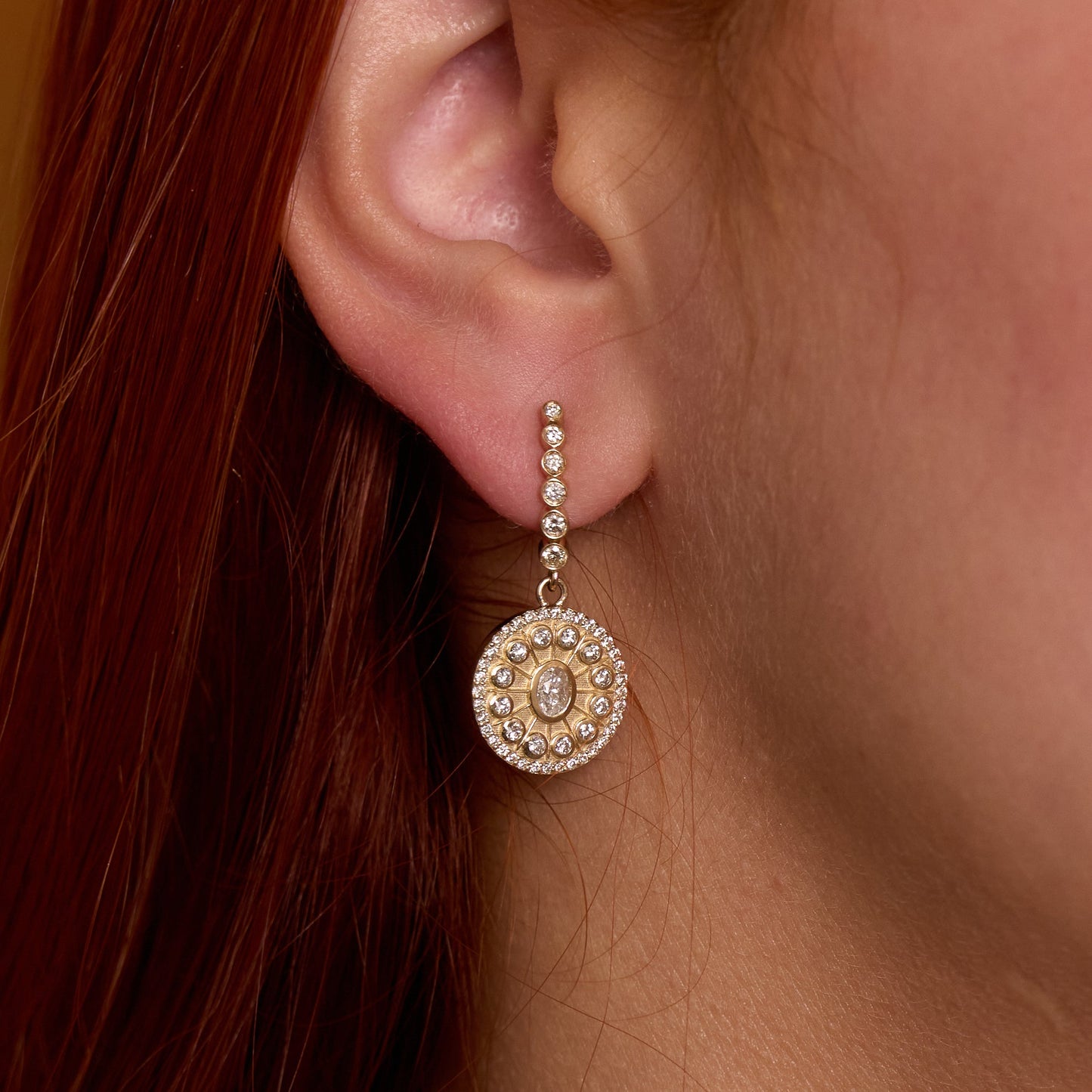 Serenity Diamond Dangle Post Earrings