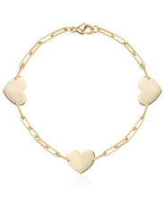 Load image into Gallery viewer, Delicate Three Hearts Bracelet