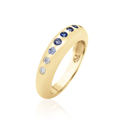 Skinny Nomad Ring - Blue Sapphire Ombre