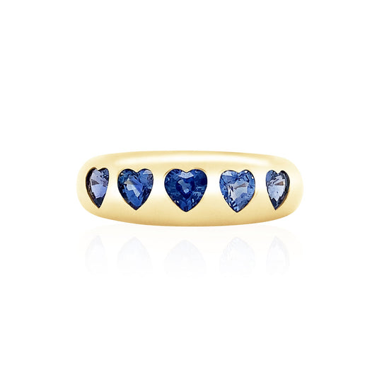 Nomad Ring - Ombre Blue Sapphire Hearts