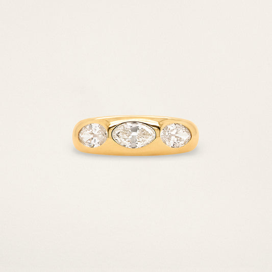 Three Moval Classic Nomad Ring with Diamonds