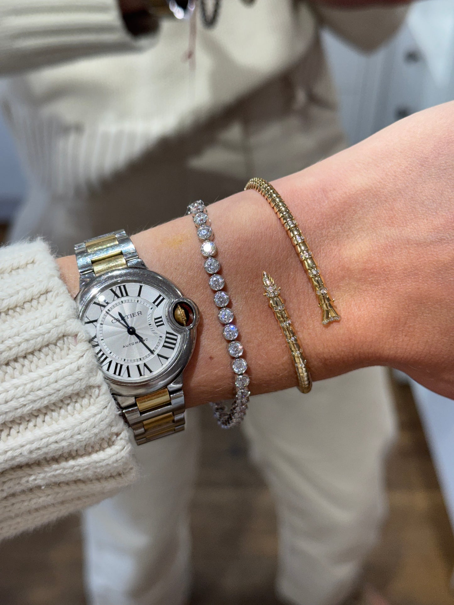 Bezel Prong Tennis Bracelet - 5.21ctw
