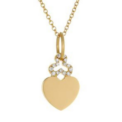 Mini Hidden Heart Charm - Diamonds