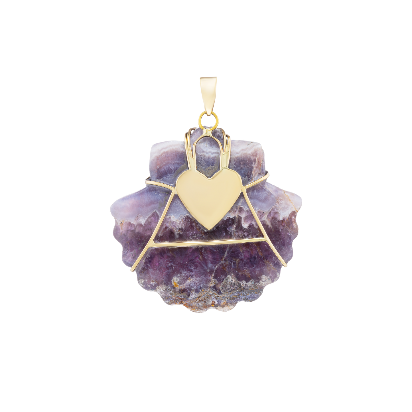 Carved Amethyst Shell Pendant
