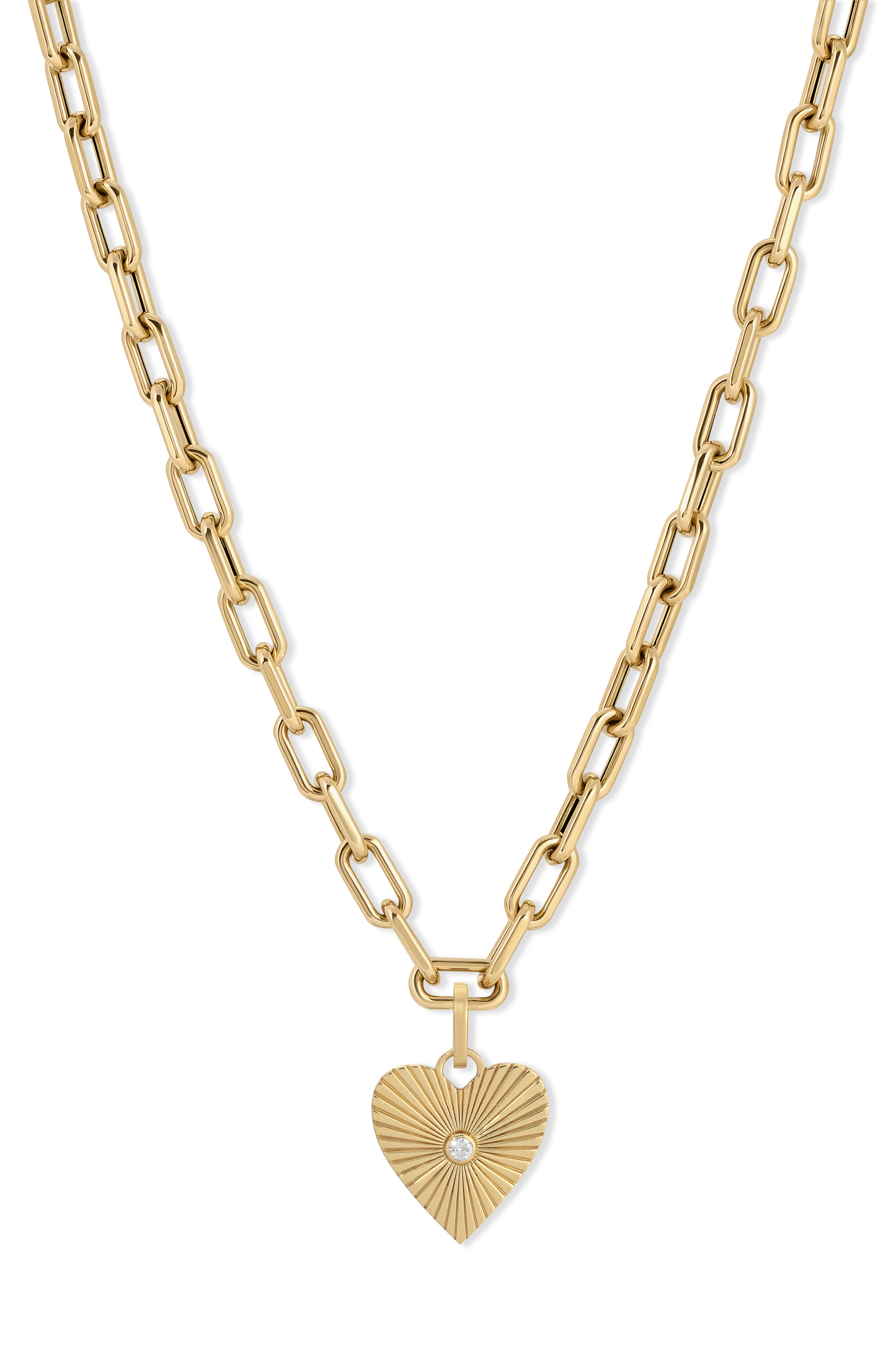 Groovy Diamond Heart Rays Hinged Charm
