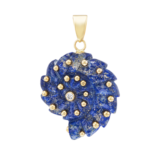 Lapis Lazuli Ammonite Pendant