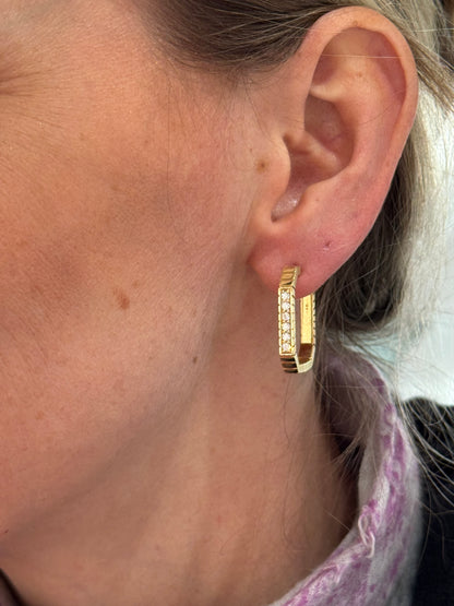 Spark Octagon Hoop Earring - Diamond