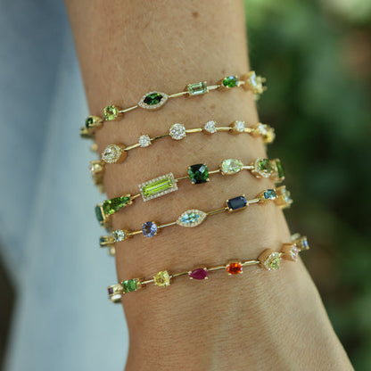 Rock Candy Bracelet - Green - 6.5"