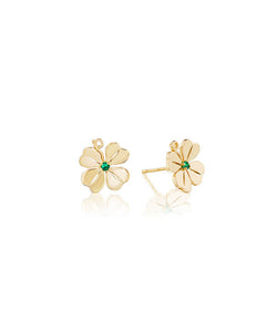 Large Four Leaf Clover Earrings - Emerald