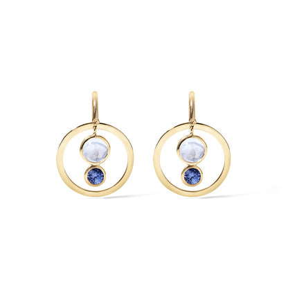 Sapphire Venn Earrings - Moonstone - Small