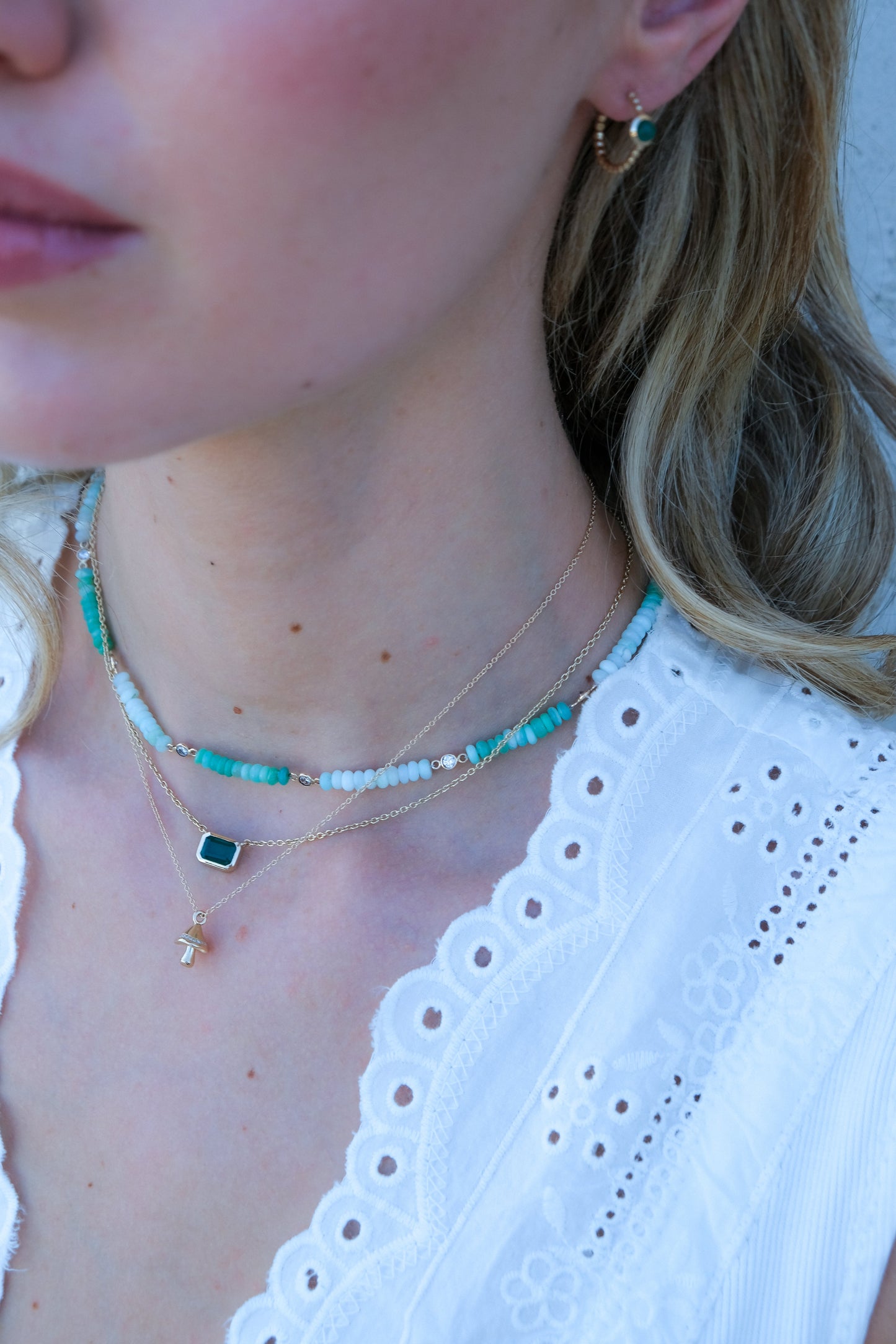 Emerald Cut Emerald Necklace
