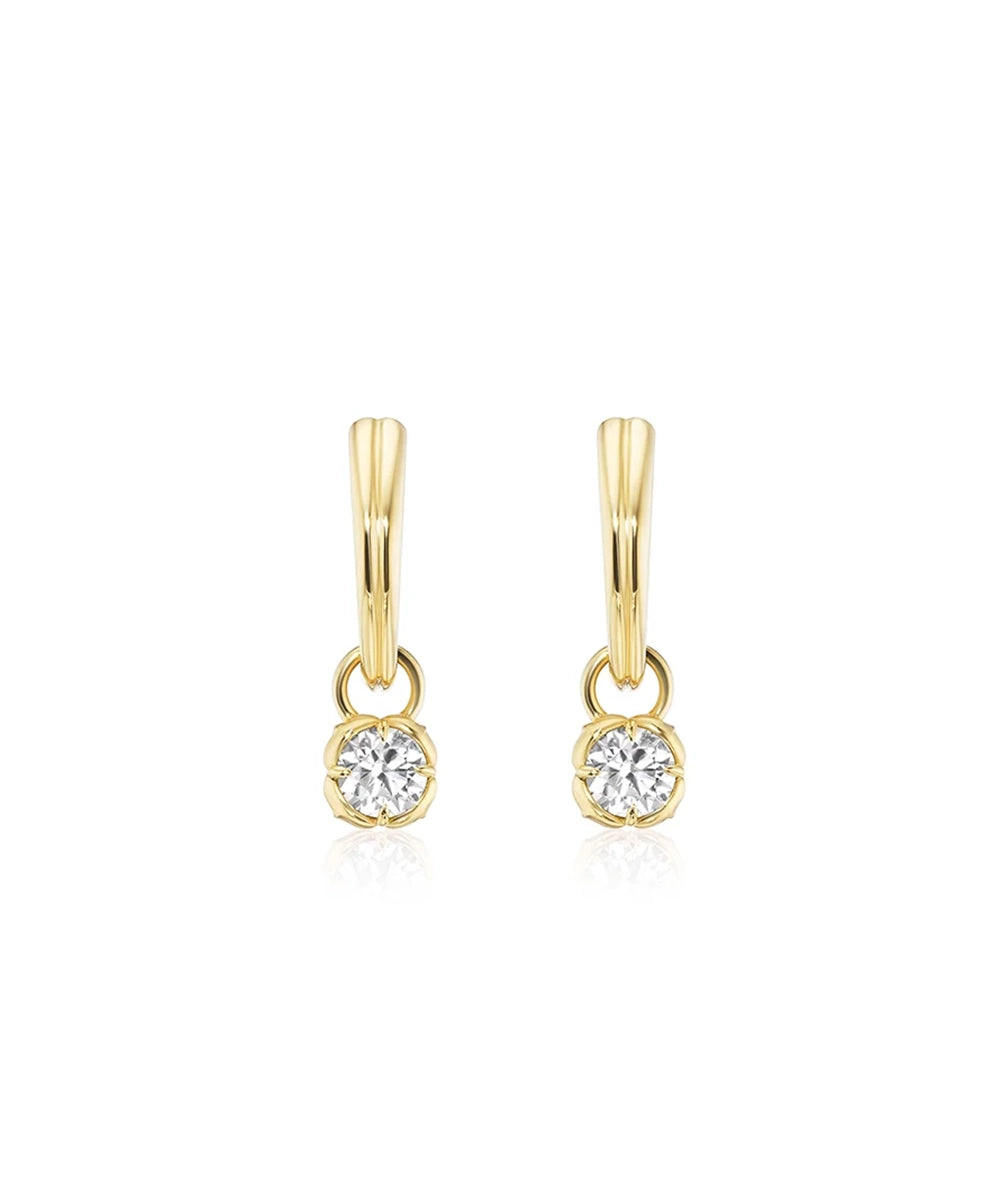 Bloom Drop Earrings With Diamonds