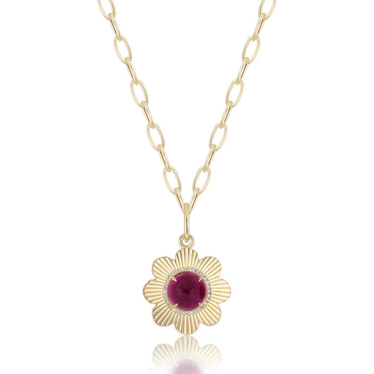 Loulou Revival Pendant Necklace - Pink Tourmaline