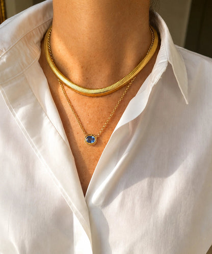 Eclipse Necklace with Blue Sapphire