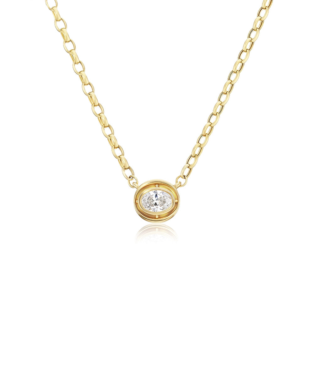 Mini Eclipse Necklace with Oval Cut Diamonds