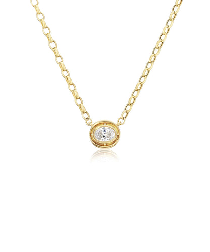 Mini Eclipse Necklace with Oval Cut Diamonds