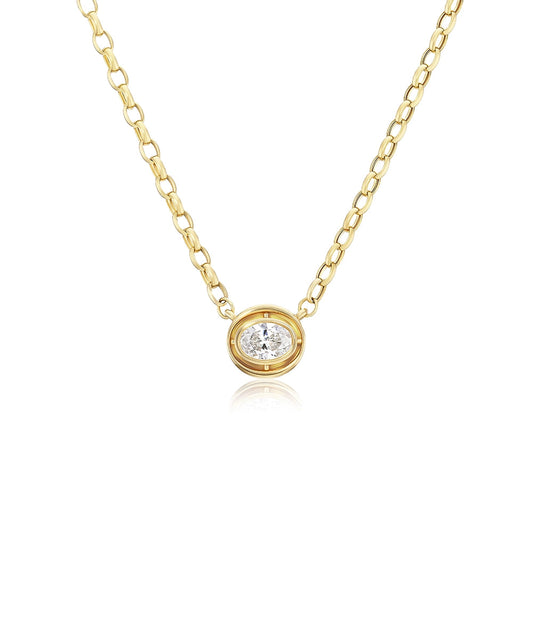 Mini Eclipse Necklace with Oval Cut Diamonds