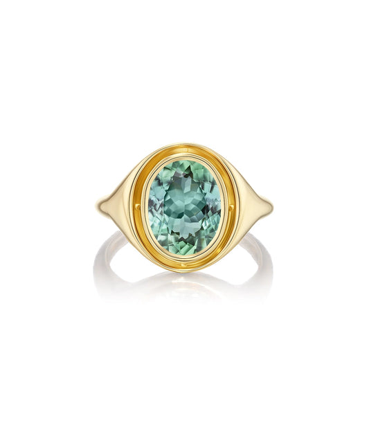 Eclipse Ring with Green Tourmaline