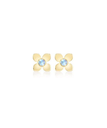 Large Fleur Earrings with Moonstone