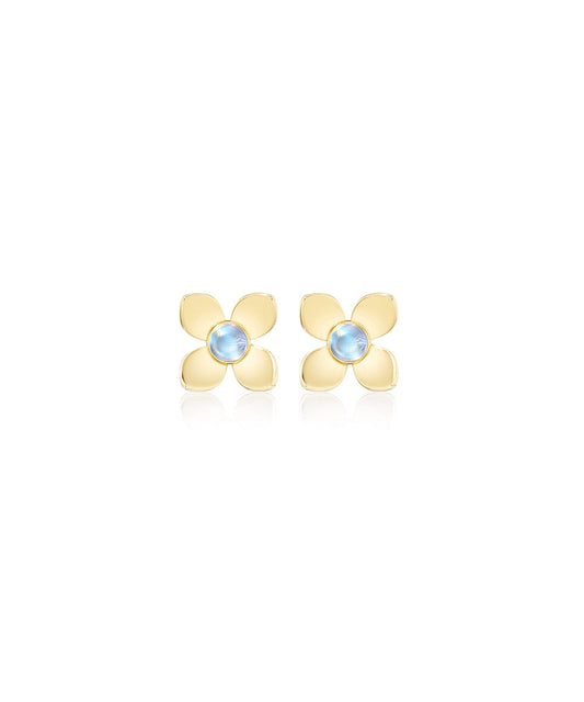 Large Fleur Earrings with Moonstone