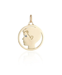 Medium Older Boy Pendant with Blue Sapphire