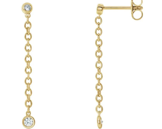 Bezel Set Drops Earrings - Pair