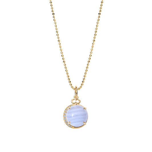 Moon Charm - Blue Lace Agate