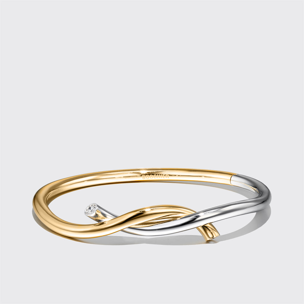 Ties Bangle - Yellow + White Gold