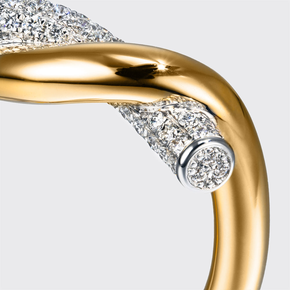 Half Diamond Ties Ring