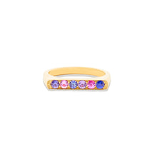 Load image into Gallery viewer, The Edge Straight Stacking Ring - Multi Color Sapphire